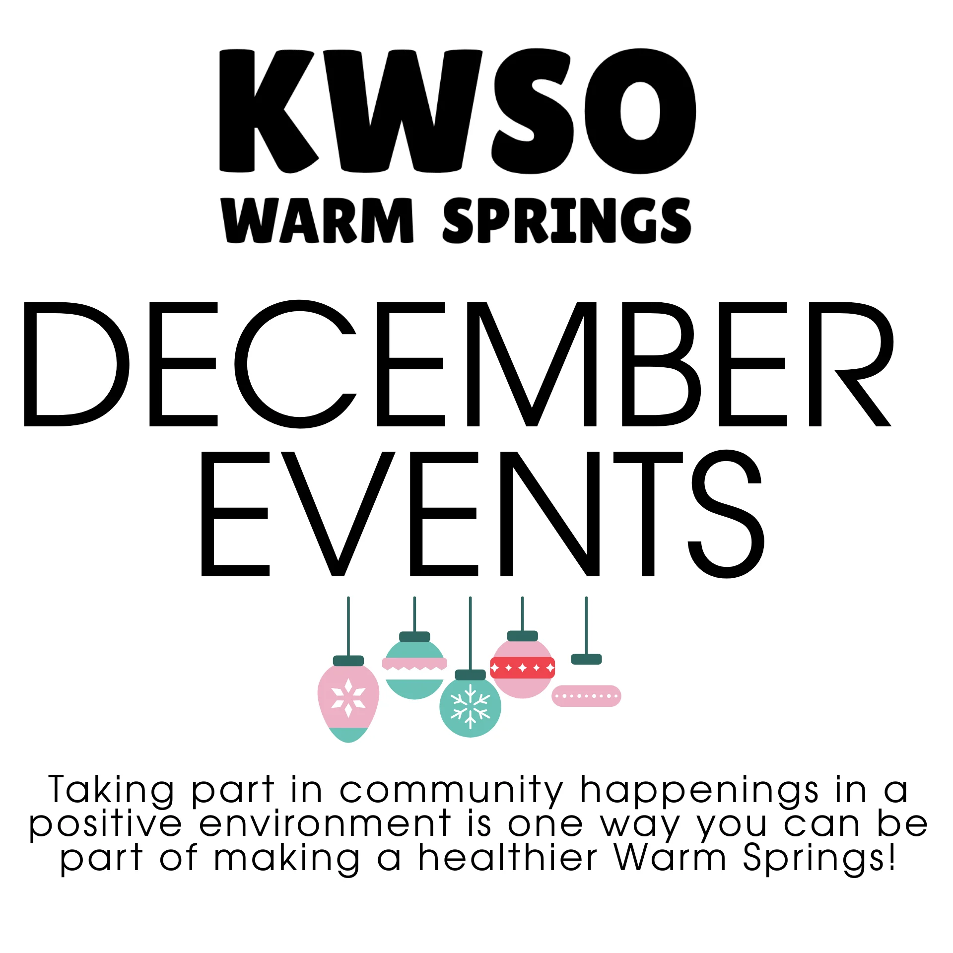 December 2025 Events in & around Warm Springs